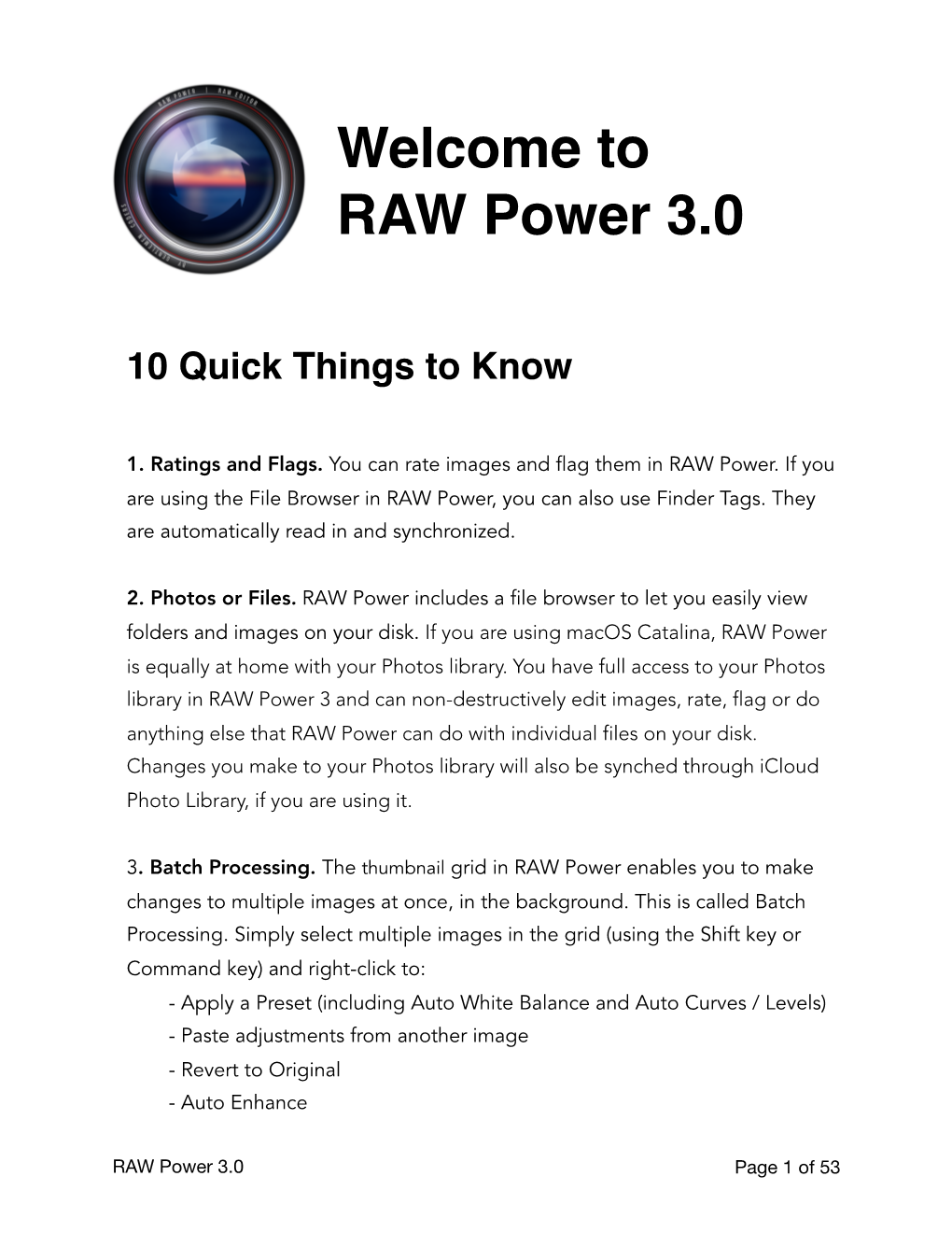 RAW Power 3.0 for Mac Help