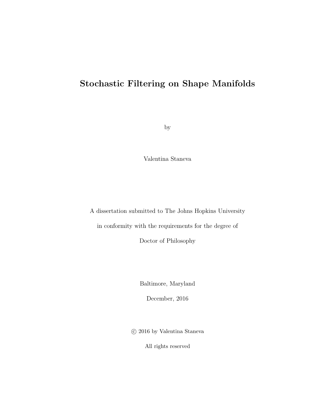 Stochastic Filtering on Shape Manifolds