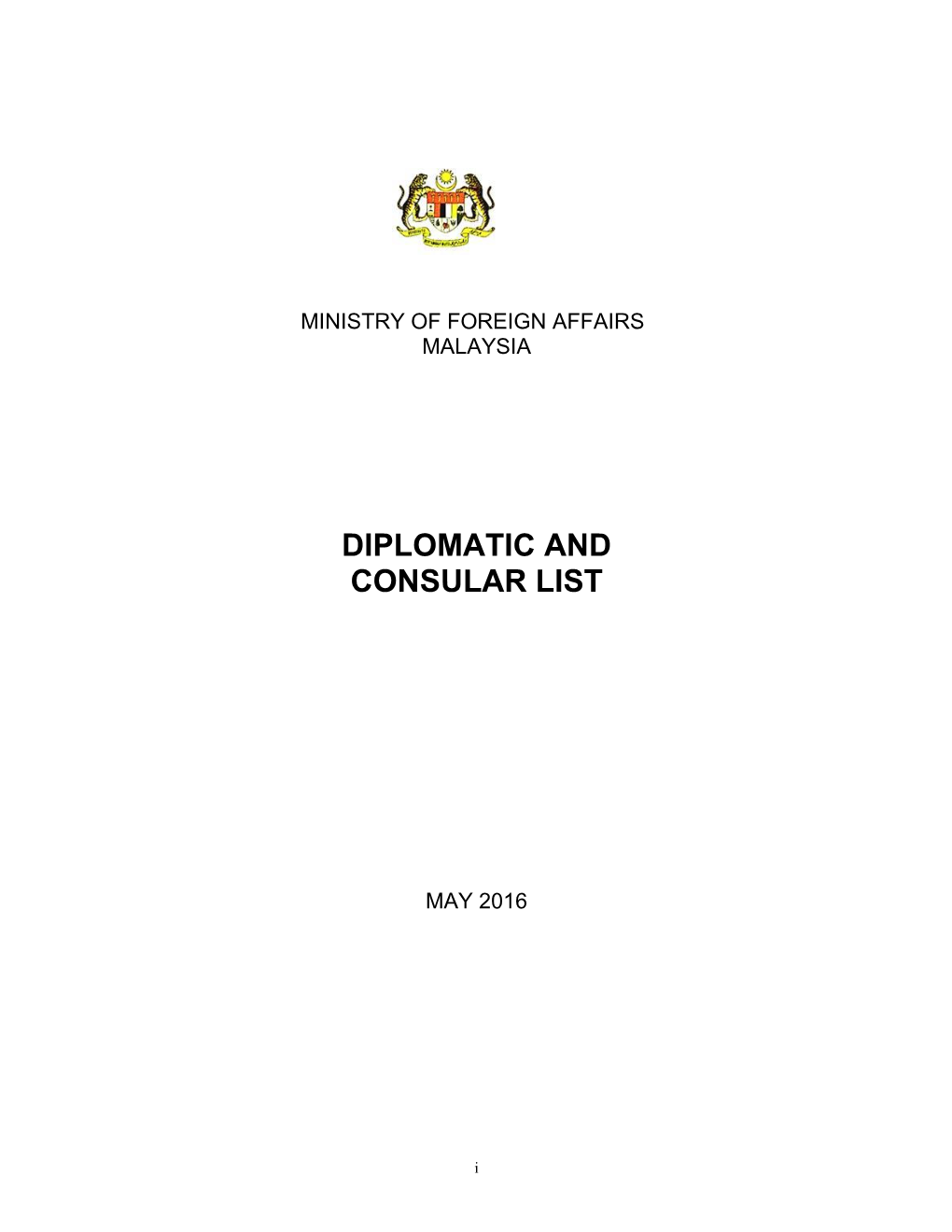 Diplomatic and Consular List