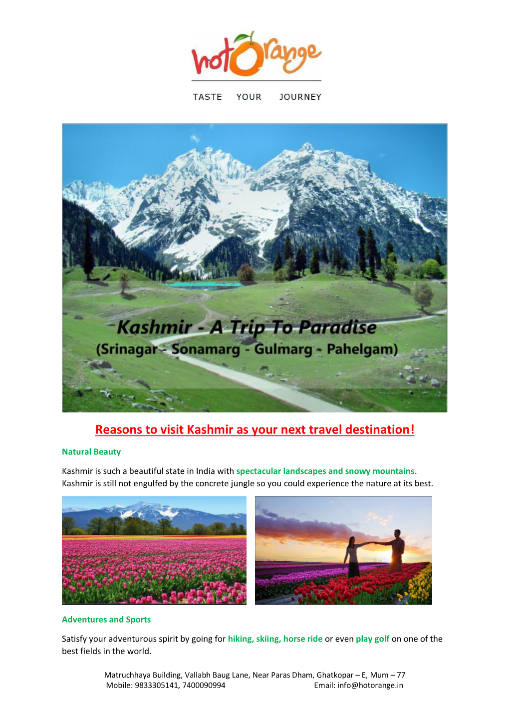 Kashmir As Your Next Travel Destination!