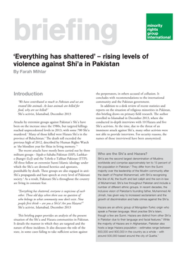Rising Levels of Violence Against Shi'a in Pakistan