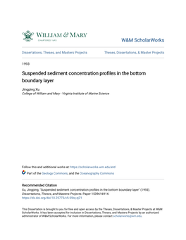 Suspended Sediment Concentration Profiles in the Bottom Boundary Layer