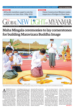 Maha Mingala Ceremonies to Lay Cornerstones for Building Maravizara Buddha Image