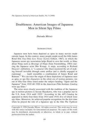 Doubleness: American Images of Japanese Men in Silent Spy Films