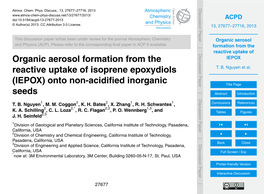 Organic Aerosol Formation from the Reactive Uptake of IEPOX