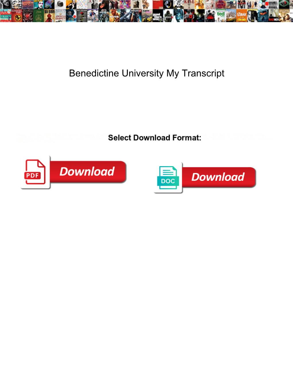 Benedictine University My Transcript