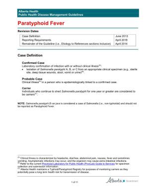 Paratyphoid Fever