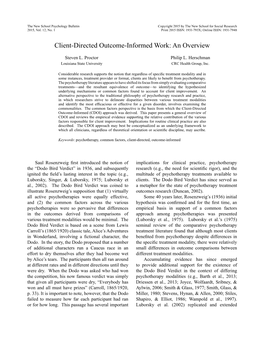 Client-Directed Outcome-Informed Work: an Overview