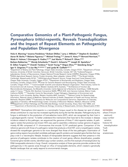 Comparative Genomics of a Plant-Pathogenic Fungus