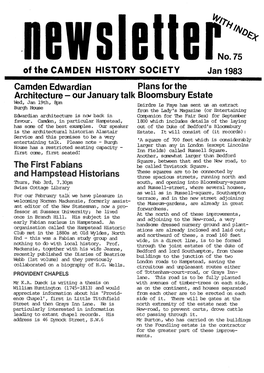 Of the CAMDEN HISTORY SOCIETY No. 75 Jan 1983 Camden