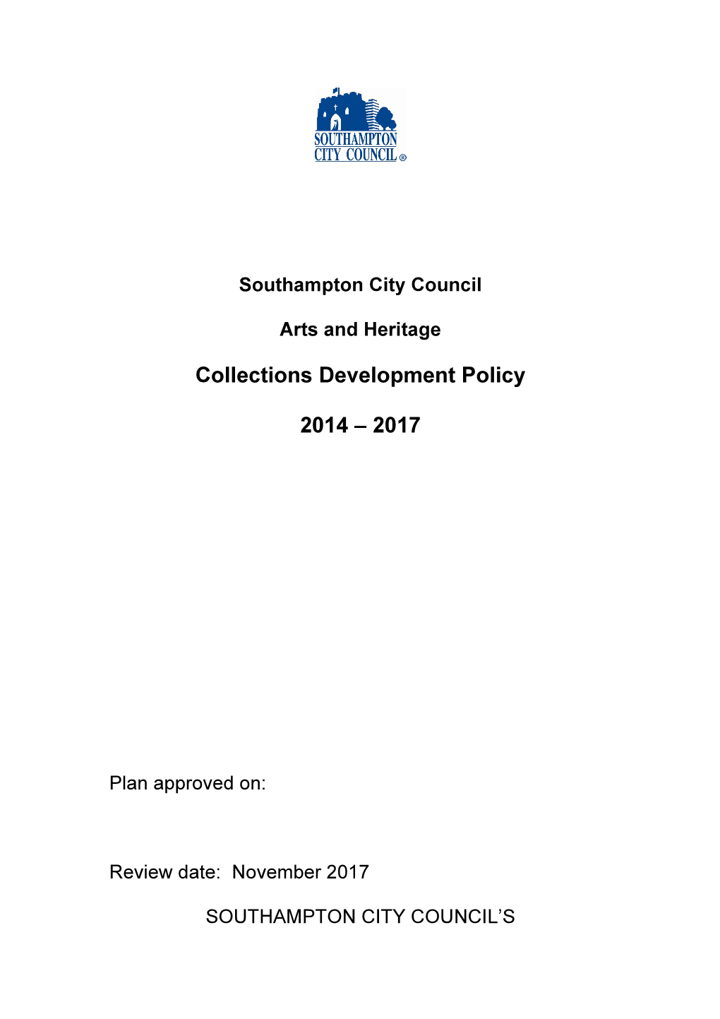Collections Development Policy 2014 – 2017
