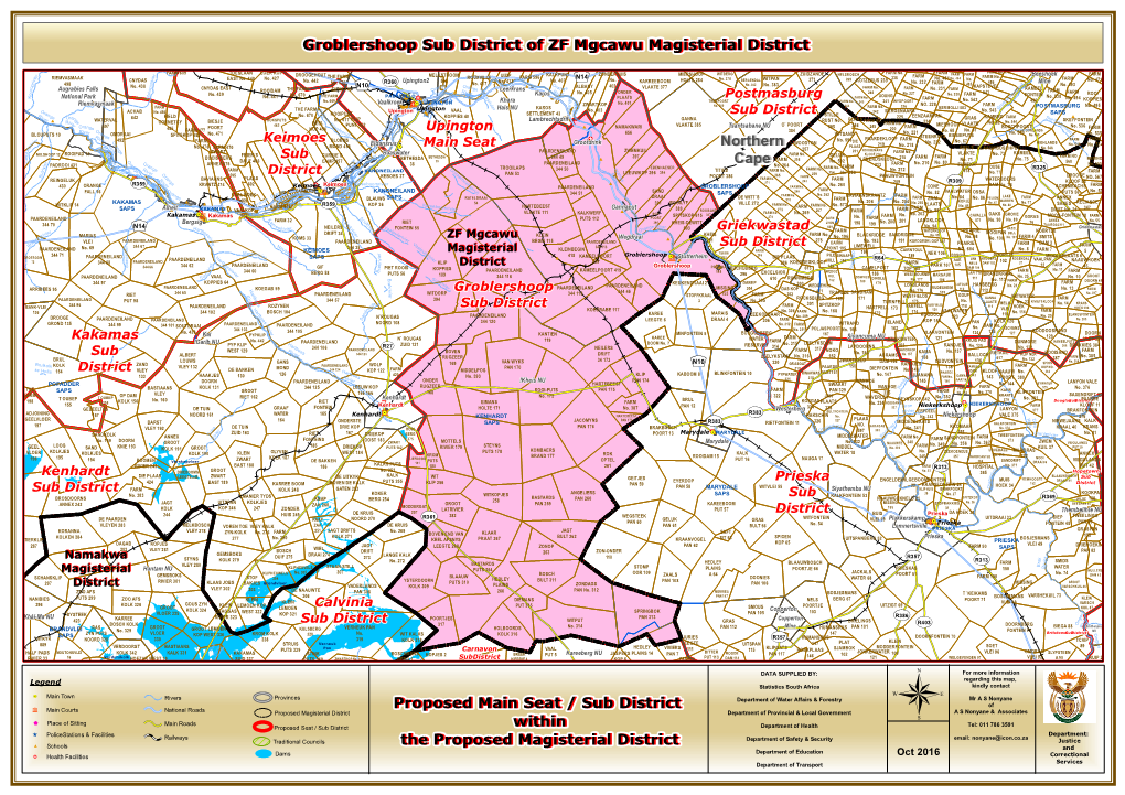 Northern Cape Proposed Main Seat / Sub District Within the Proposed