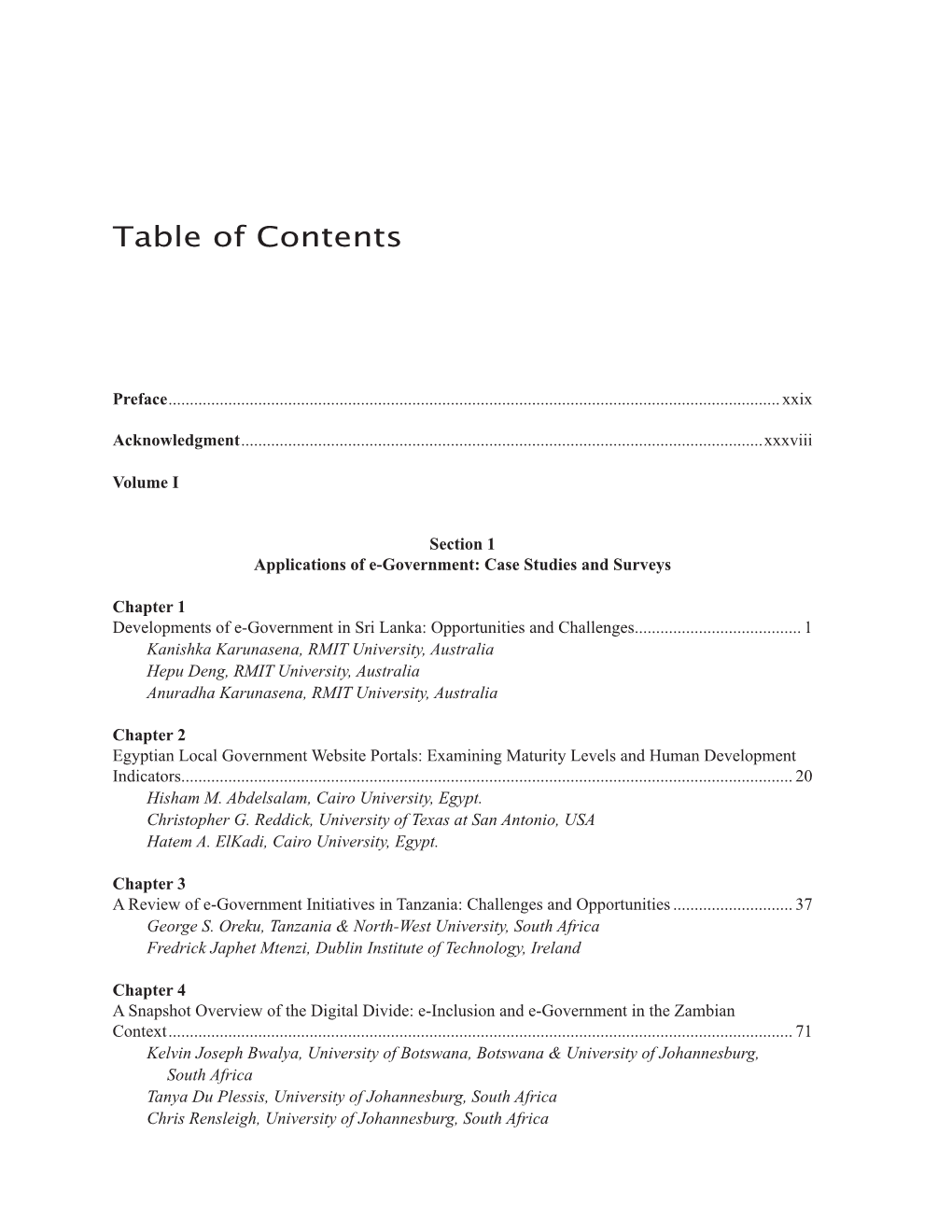 Table of Contents