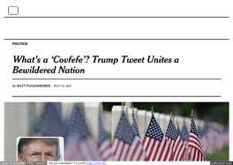 What's a 'Covfefe'? Trump Tweet Unites a Bewildered Nation