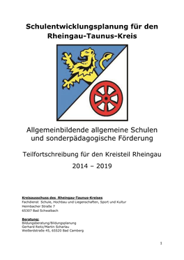 Schulentwicklungsplan 2014-2019