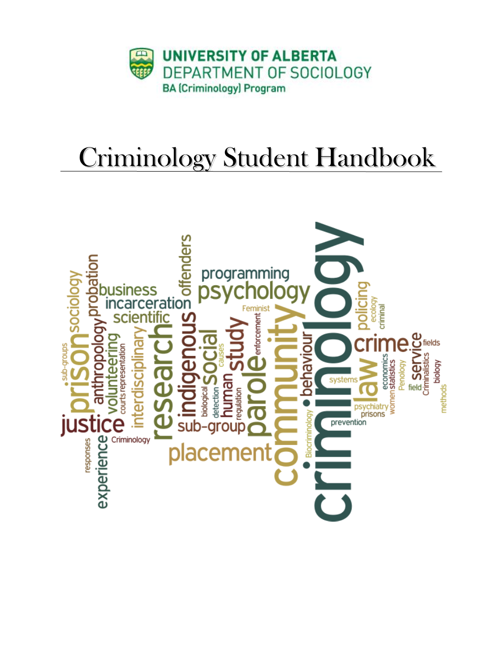 Criminology Student Handbook 2