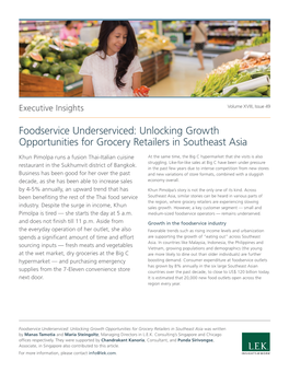 Foodservice Underserviced: Unlocking Growth Opportunities for Grocery Retailers in Southeast Asia