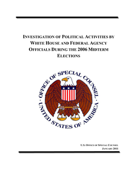 Investigation of Political Activities by White House and Federal Agency Officials During the 2006 Midterm Elections