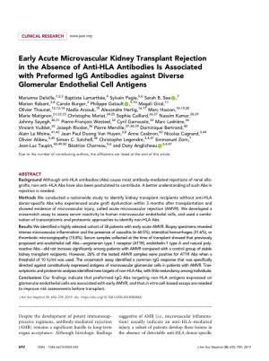 Early Acute Microvascular Kidney Transplant Rejection in The