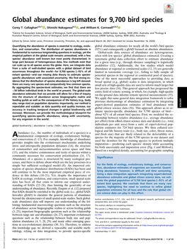 Global Abundance Estimates for 9,700 Bird Species