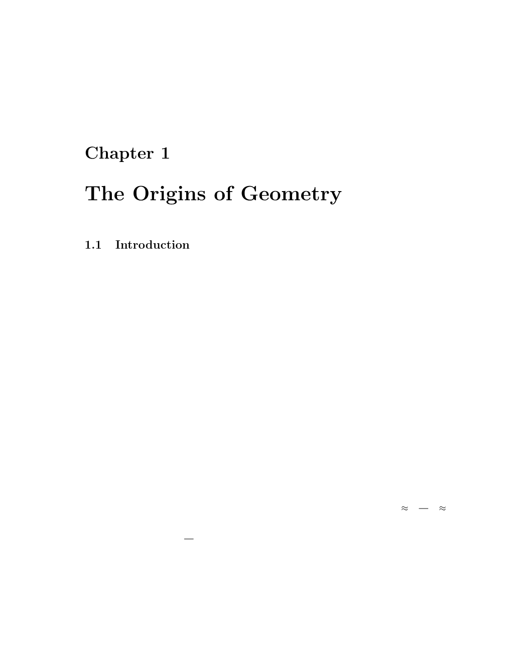 The Origins of Geometry