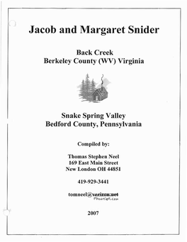Jacob and Margaret Snider