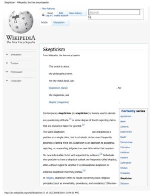 Skepticism - Wikipedia, the Free Encyclopedia