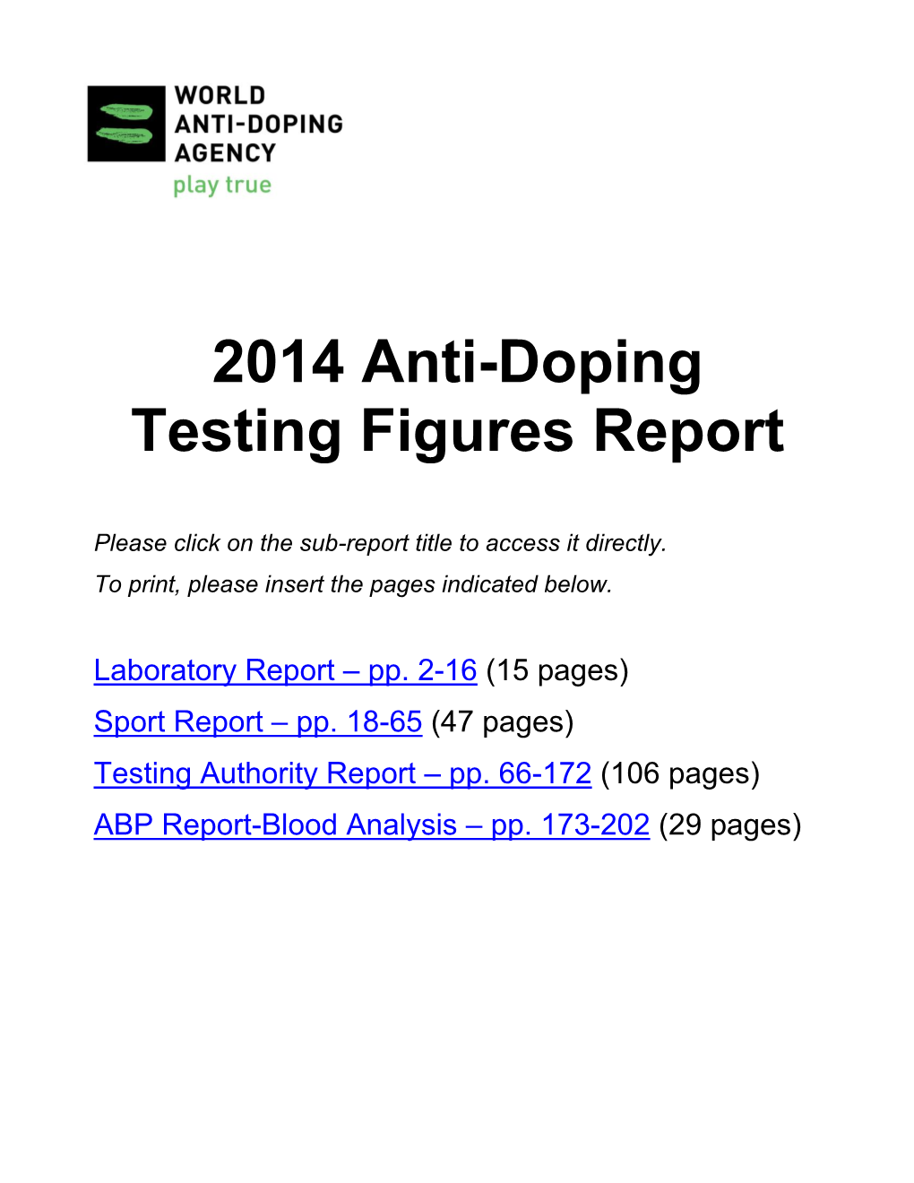 01 ADAMS 2014 LABORATORY REPORT Executive Summary.Xlsx