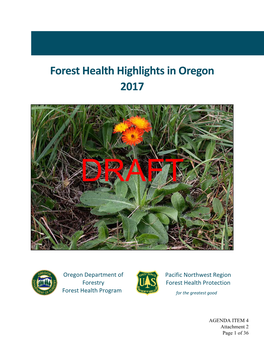 Forest Health Highlights in Oregon 2017