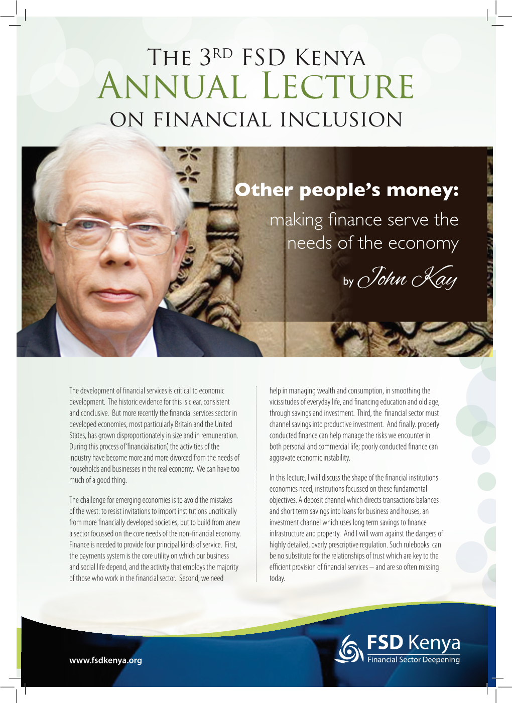 Annual Lecture on Financial Inclusion