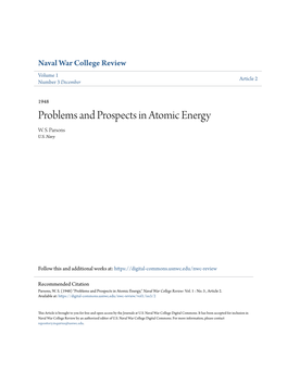 Problems and Prospects in Atomic Energy W
