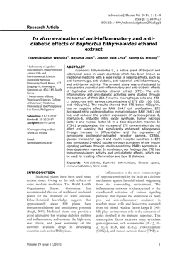 Diabetic Effects of Euphorbia Tithymaloides Ethanol Extract