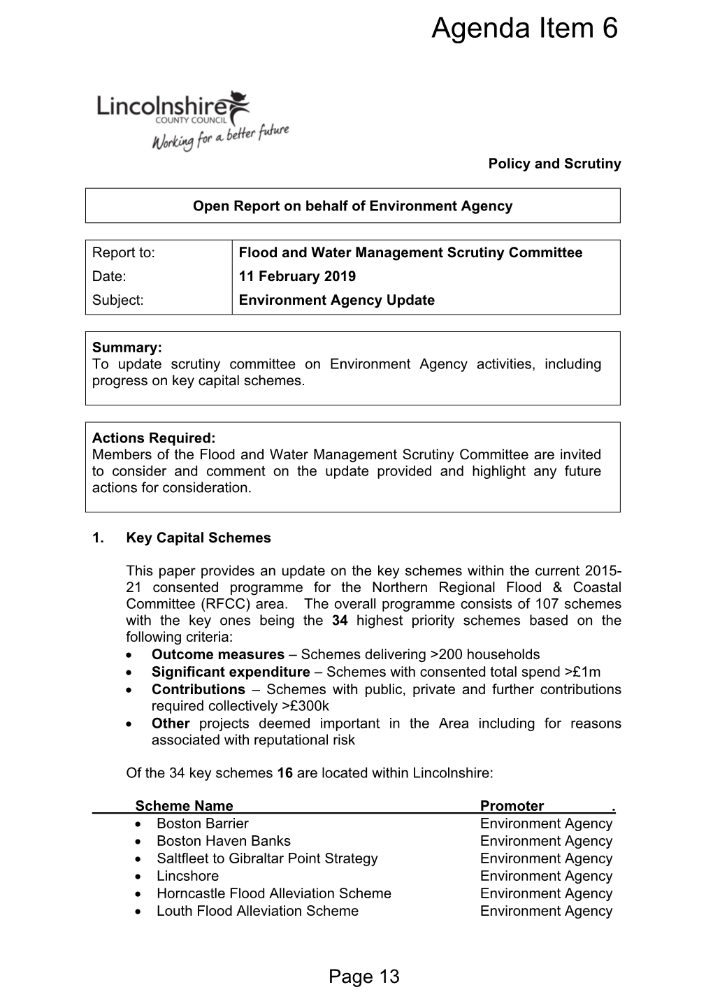 Environment Agency Update PDF 116 KB