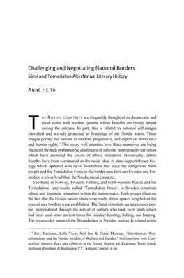 Challenging and Negotiating National Borders Sámi and Tornedalian Alternative Literary History