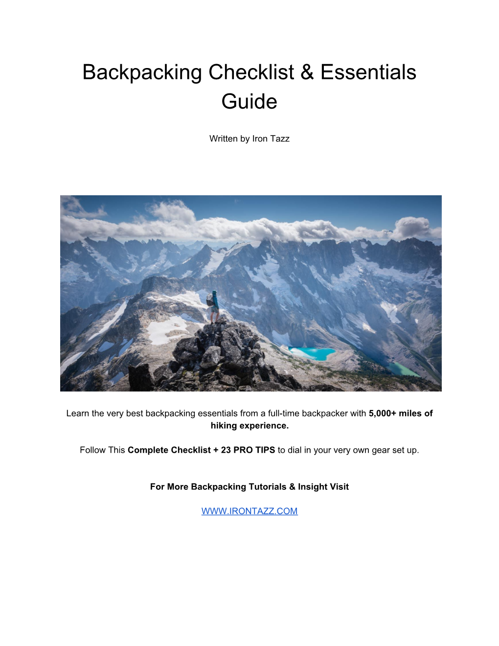 Backpacking Checklist & Essentials Guide