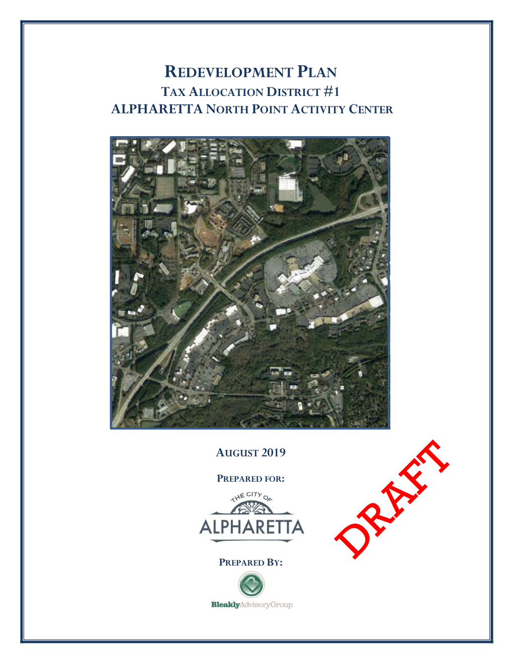 Redevelopment Plan Tax Allocation District #1 Alpharetta North Point Activity Center