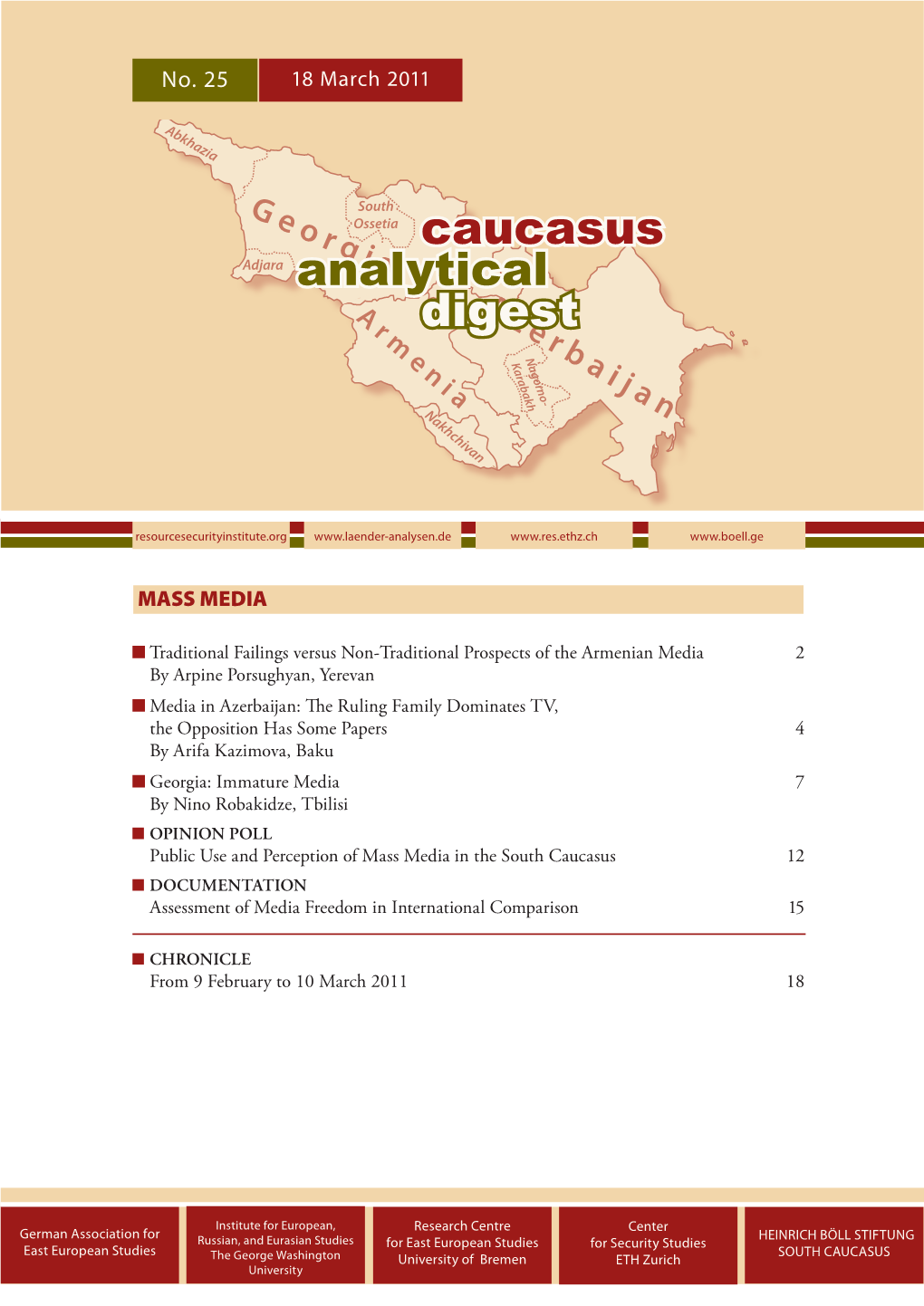 CAUCASUS ANALYTICAL DIGEST No. 25, 18 March 2011 2