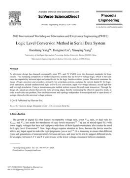 Logic Level Conversion Method in Serial Data System