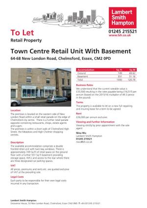 To Let,64-68 New London Road, Chelmsford, Essex, CM2