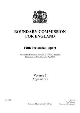 Boundary Commission for England Fifth Periodical Report Cm 7032