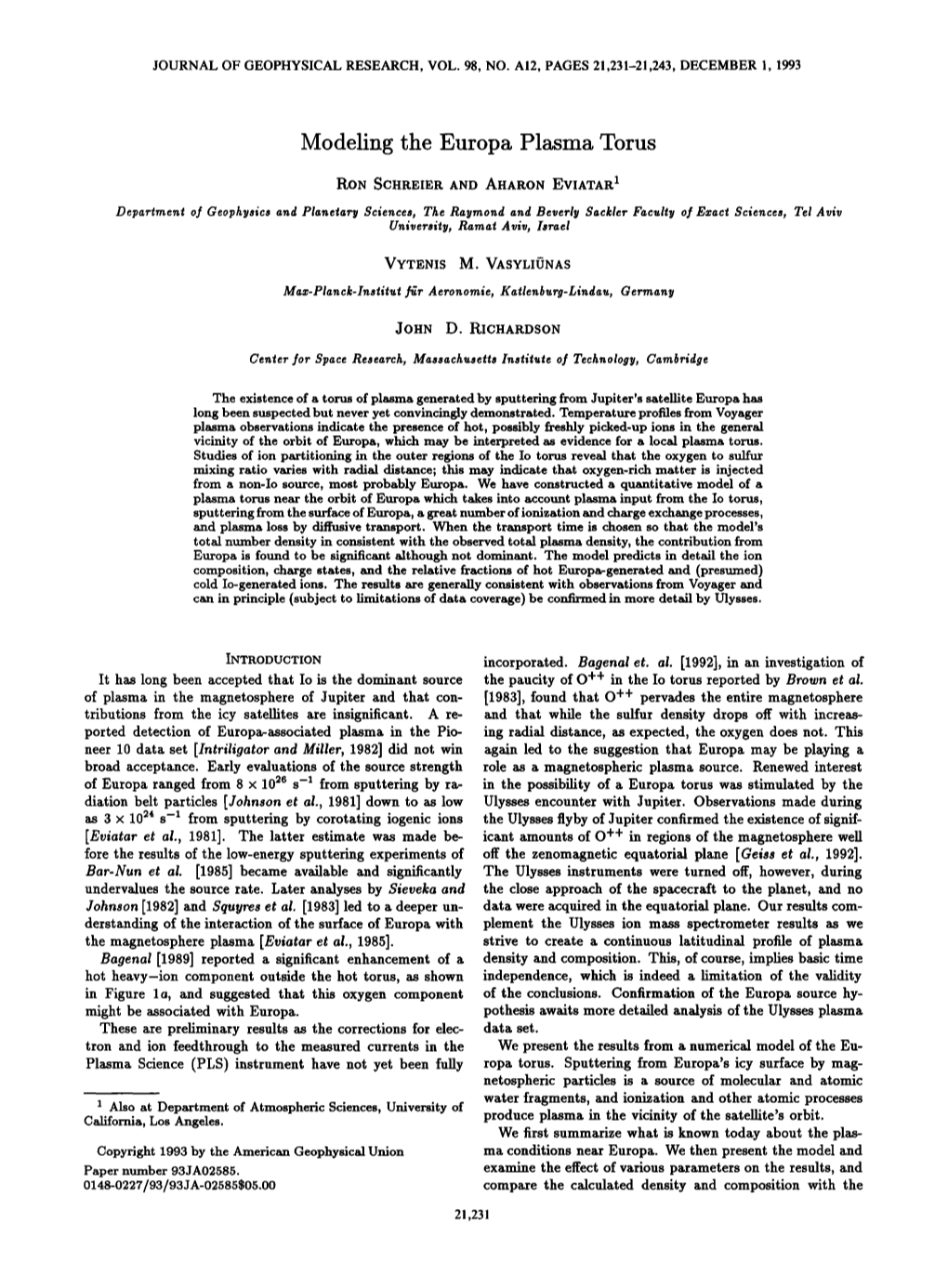 Modeling the Europa Plasma Torus