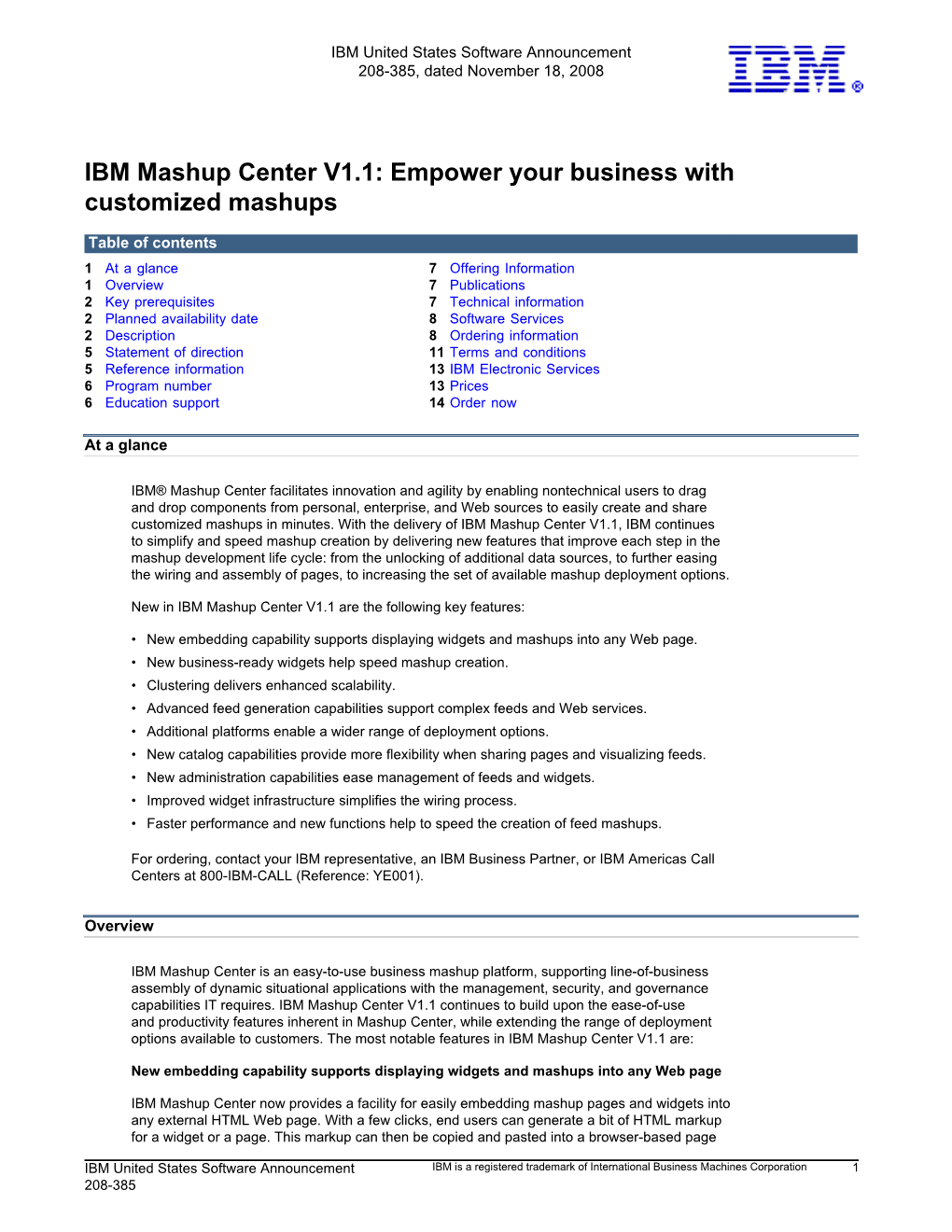 IBM Mashup Center V1.1: Empower Your Business with Customized Mashups