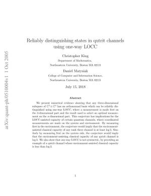 Reliably Distinguishing States in Qutrit Channels Using One-Way LOCC