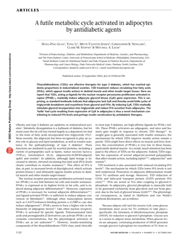 A Futile Metabolic Cycle Activated in Adipocytes by Antidiabetic Agents