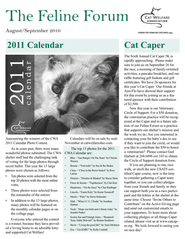 The Feline Forum August/September 2010 2011 Calendar Cat Caper