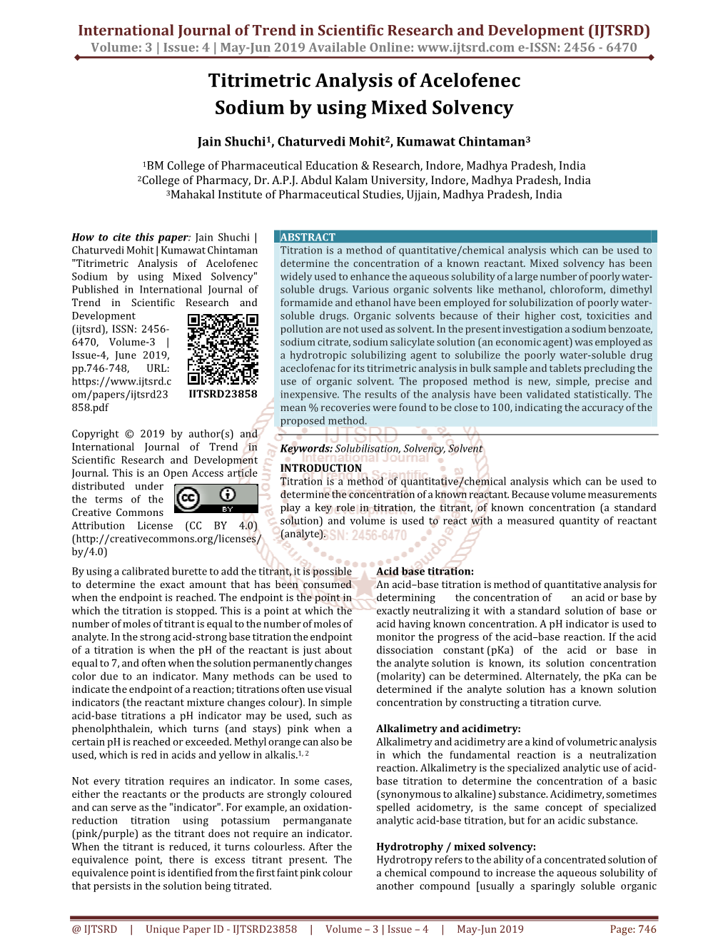 161 Titrimetric Analysis of Acelofenec Sodium by Using Mixed Solvency