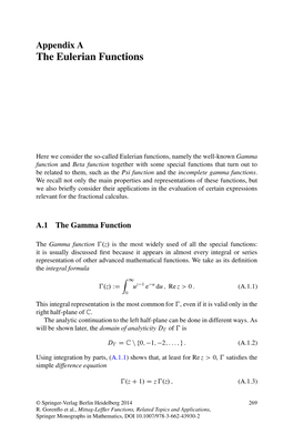 The Eulerian Functions