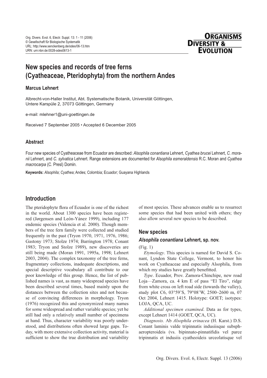 New Species and Records of Tree Ferns (Cyatheaceae, Pteridophyta) from the Northern Andes