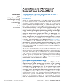 Acoustics and Vibration of Baseball and Softball Bats