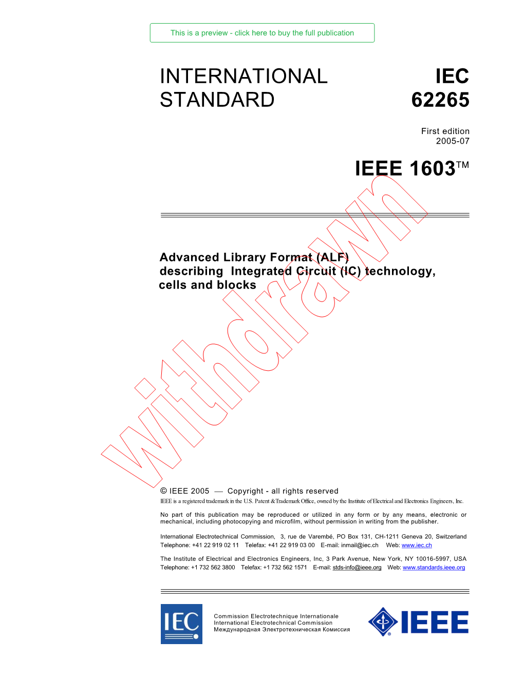 International Standard Iec 62265 Ieee 1603™
